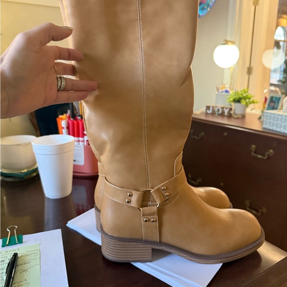 Pierre Dumas Tan Combat & Moto Boots - Picture 3 of 8